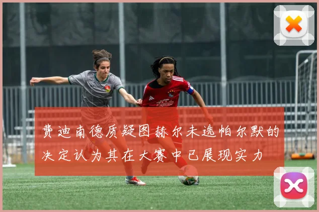 费迪南德质疑图赫尔未选帕尔默的决定认为其在大赛中已展现实力